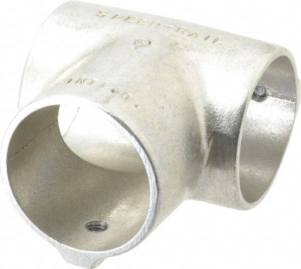 Hollaender - 2" Pipe, 90° Three Socket Tee, Aluminum Alloy Tee Pipe Rail Fitting - Bright Finish - A1 Tooling