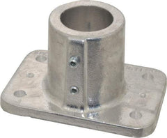 Hollaender - 1-1/2" Pipe, Base Flange, Aluminum Alloy Flange Pipe Rail Fitting - Bright Finish - A1 Tooling