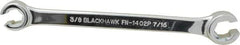 Blackhawk by Proto - 3/8 x 7/16", Full Polish, Open End Flare Nut Wrench - 6 Points, 6-5/16" OAL, Steel, Double End Head - A1 Tooling