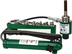 Greenlee - 21 Piece, 22.5 to 61.5" Punch Hole Diam, Hydraulic Knockout Set - Round Punch, 10 Gage Mild Steel - A1 Tooling