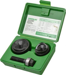 Greenlee - 6 Piece, 1-1/2 to 2" Punch Hole Diam, Manual Knockout Set - Round Punch, 10 Gage Mild Steel - A1 Tooling