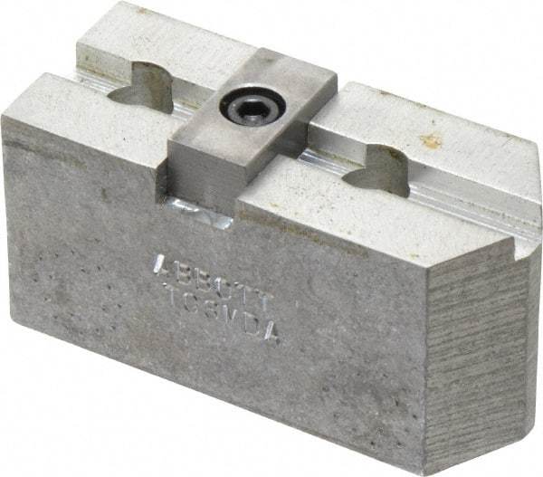 Abbott Workholding Products - 6" & Up Chuck Capacity, Tongue & Groove Attachment, Square Soft Lathe Chuck Jaw - 3 Jaws, Aluminum, 1-1/2" Btw Mount Hole Ctrs, 3" Long x 1-1/4" Wide x 1-1/2" High, 5/16" Groove, 3/8" Fastener - A1 Tooling