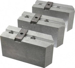 Abbott Workholding Products - 12" & Up Chuck Capacity, Tongue & Groove Attachment, Square Soft Lathe Chuck Jaw - 3 Jaws, Aluminum, 2-1/2" Btw Mount Hole Ctrs, 5-1/2" Long x 2" Wide x 3" High, 1/2" Groove, 1/2" Fastener - A1 Tooling