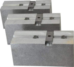 Abbott Workholding Products - 15 to 18" Chuck Capacity, Tongue & Groove Attachment, Square Soft Lathe Chuck Jaw - 3 Jaws, Aluminum, 3" Btw Mount Hole Ctrs, 6-1/2" Long x 2-1/2" Wide x 3" High, 1/2" Groove, 5/8" Fastener - A1 Tooling