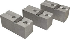 Abbott Workholding Products - 15 to 18" Chuck Capacity, Tongue & Groove Attachment, Square Soft Lathe Chuck Jaw - 3 Jaws, Aluminum, 3" Btw Mount Hole Ctrs, 6-1/2" Long x 2-1/2" Wide x 3" High, 1/2" Groove, 3/4" Fastener - A1 Tooling