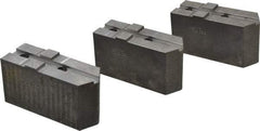 Abbott Workholding Products - 12" & Up Chuck Capacity, Tongue & Groove Attachment, Square Soft Lathe Chuck Jaw - 3 Jaws, Steel, 2-1/2" Btw Mount Hole Ctrs, 5-1/2" Long x 2" Wide x 3" High, 1/2" Groove, 1/2" Fastener - A1 Tooling