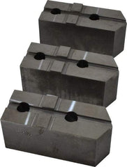 Abbott Workholding Products - 15 to 18" Chuck Capacity, Tongue & Groove Attachment, Square Soft Lathe Chuck Jaw - 3 Jaws, Steel, 3" Btw Mount Hole Ctrs, 6-1/2" Long x 2-1/2" Wide x 3" High, 1/2" Groove, 3/4" Fastener - A1 Tooling