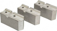 Abbott Workholding Products - 7-1/2" Chuck Capacity, Serrated Attachment, Square Soft Lathe Chuck Jaw - 3 Jaws, Aluminum, 1-11/16" Btw Mount Hole Ctrs, 4" Long x 1-1/2" Wide x 2" High, 0.866" Groove, 5/16" Fastener - A1 Tooling