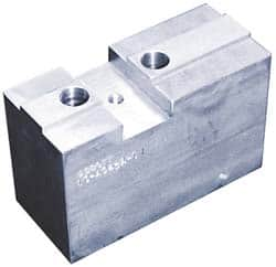 Abbott Workholding Products - 15 to 24" Chuck Capacity, Tongue & Groove Attachment, Square Soft Lathe Chuck Jaw - 3 Jaws, Aluminum, 3" Btw Mount Hole Ctrs, 8-1/4" Long x 3" Wide x 4" High, 7/8" & 7/8" Fastener - A1 Tooling