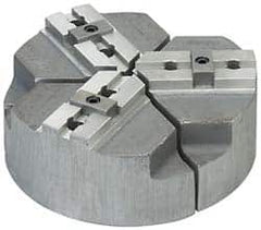 Abbott Workholding Products - 18" & Up Chuck Capacity, Tongue & Groove Attachment, Round Soft Lathe Chuck Jaw - 3 Jaws, Cast Aluminum, 3" Btw Mount Hole Ctrs, 24" Wide x 3" High, 1/2" Groove, 3/4" Fastener - A1 Tooling