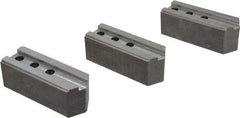 Abbott Workholding Products - 12" & Up Chuck Capacity, 1/16" x 90 Serrated Attachment, Square Soft Lathe Chuck Jaw - 3 Jaws, Steel, 1-3/16" Btw Mount Hole Ctrs, 5-1/2" Long x 2" Wide x 2" High, 0.787" Groove, 1/2" Fastener - A1 Tooling