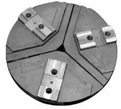 Abbott Workholding Products - 15" & Up Chuck Capacity, Tongue & Groove Attachment, Round Soft Lathe Chuck Jaw - 3 Jaws, Cast Aluminum, 2-1/2" Btw Mount Hole Ctrs, 18" Wide x 3" High, 3/4" & 3/4" Fastener - A1 Tooling