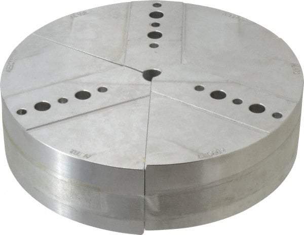 Abbott Workholding Products - 8" & Up Chuck Capacity, Northfield Attachment, Round Soft Lathe Chuck Jaw - 3 Jaws, Aluminum, 7.92" Wide x 2" High - A1 Tooling