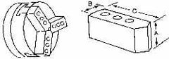 Abbott Workholding Products - 10" & Up Chuck Capacity, Northfield Attachment, Square Soft Lathe Chuck Jaw - 3 Jaws, Aluminum, 4-11/16mm Long x 2" Wide x 3" High - A1 Tooling