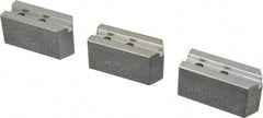 Abbott Workholding Products - 6" & Up Chuck Capacity, 1.5mm x 60° Serrated Attachment, Square Soft Lathe Chuck Jaw - 3 Jaws, Aluminum, 63/64" Btw Mount Hole Ctrs, 3" Long x 1-1/4" Wide x 1-1/2" High, 0.4331" Groove, 0.315" & 8mm Fastener - A1 Tooling