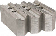 Abbott Workholding Products - 12" & Up Chuck Capacity, 1.5mm x 60° Serrated Attachment, Square Soft Lathe Chuck Jaw - 3 Jaws, Aluminum, 1.1811" Btw Mount Hole Ctrs, 5-1/2" Long x 2" Wide x 3" High, 0.8268" Groove, 0.6299" & 16mm Fastener - A1 Tooling