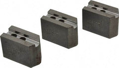 Abbott Workholding Products - 4" & Up Chuck Capacity, 1.5mm x 60° Serrated Attachment, Square Soft Lathe Chuck Jaw - 3 Jaws, Steel, 0.5512" Btw Mount Hole Ctrs, 2" Long x 1" Wide x 1-1/2" High, 0.3937" Groove, 0.315" & 8mm Fastener - A1 Tooling