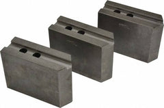 Abbott Workholding Products - 12" & Up Chuck Capacity, 1.5mm x 60° Serrated Attachment, Square Soft Lathe Chuck Jaw - 3 Jaws, Steel, 1.1811" Btw Mount Hole Ctrs, 5-1/2" Long x 2" Wide x 4" High, 0.7087" Groove, 0.5512" & 14mm Fastener - A1 Tooling