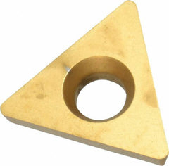 Interstate - TPGW322 Grade TCN55 Carbide Turning Insert - TiN Finish, 60° Triangle, 3/8" Inscr Circle, 1/8" Thick, 1/32" Corner Radius - A1 Tooling