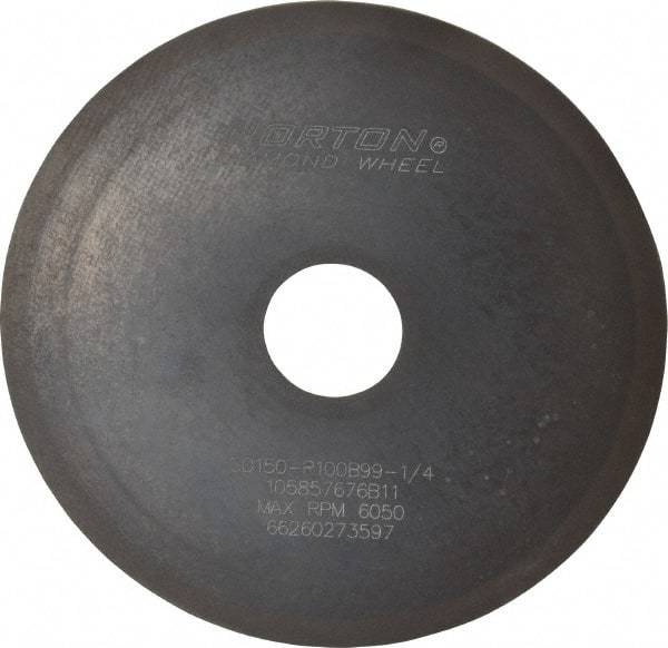 Norton - 6" Diam x 1-1/4" Hole x 1/16" Thick, 150 Grit Surface Grinding Wheel - Diamond, Type 1A1, Very Fine Grade, Resinoid Bond - A1 Tooling