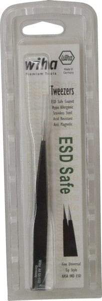 Wiha - 5-1/8" OAL AA-SA ESD Safe Tweezers - Universal Fine Point - A1 Tooling