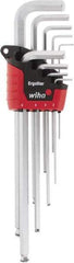 Wiha - 9 Piece L-Key Ball End Hex Key Set - Hex Range 1.5 to 10mm - A1 Tooling