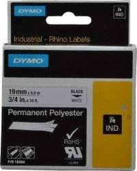 Rhino - 216" Long, White Permanent Polyester Tape Permanent Polyester Tape - For DYMO Brand Labeling Equipment Designed for "D1" Tapes (Check Width Compatibility) - A1 Tooling