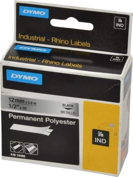 Rhino - 216" Long, Metallized Silver Polyester Metallized Tape - For DYMO Brand Labeling Equipment Designed for "D1" Tapes (Check Width Compatibility) - A1 Tooling