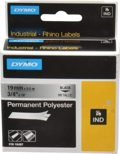 Rhino - 216" Long, Metallized Silver Polyester Metallized Tape - For DYMO Brand Labeling Equipment Designed for "D1" Tapes (Check Width Compatibility) - A1 Tooling