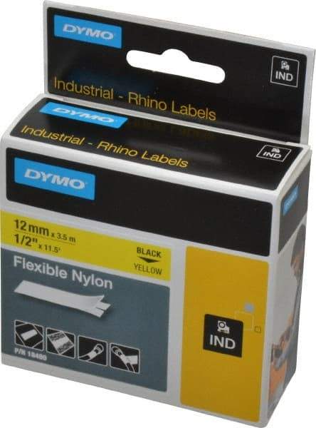 Rhino - 138" Long, Yellow Nylon Flexible Tape - For DYMO Brand Labeling Equipment Designed for "D1" Tapes (Check Width Compatibility) - A1 Tooling