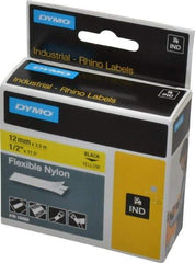 Rhino - 138" Long, Yellow Nylon Flexible Tape - For DYMO Brand Labeling Equipment Designed for "D1" Tapes (Check Width Compatibility) - A1 Tooling