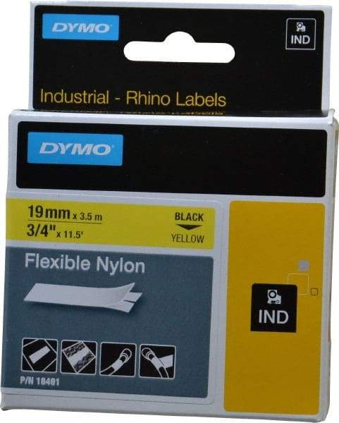 Rhino - 138" Long, Yellow Nylon Flexible Tape - For DYMO Brand Labeling Equipment Designed for "D1" Tapes (Check Width Compatibility) - A1 Tooling