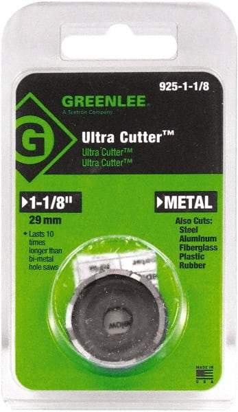 Greenlee - 1-1/8" Diam, 0.53" Cutting Depth, Hole Saw - High Speed Steel Saw, Toothed Edge - A1 Tooling