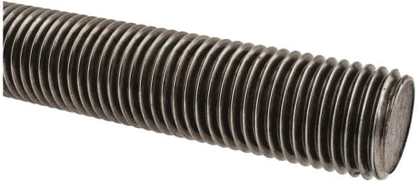 Made in USA - 1-1/4-7 UNC (Coarse), 2' Long, Low Carbon Steel Threaded Rod - Oil Finish Finish, Right Hand Thread - A1 Tooling