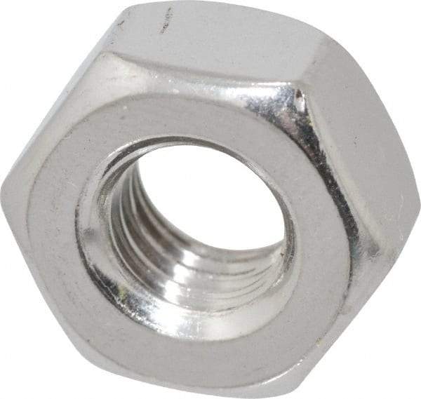 Value Collection - 5/16-18 UNC Stainless Steel Right Hand Heavy Hex Nut - 9/16" Across Flats, 19/64" High, Uncoated - A1 Tooling