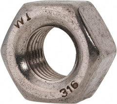 Value Collection - 7/16-20 UNF Stainless Steel Right Hand Heavy Hex Nut - 3/4" Across Flats, 27/64" High, Uncoated - A1 Tooling