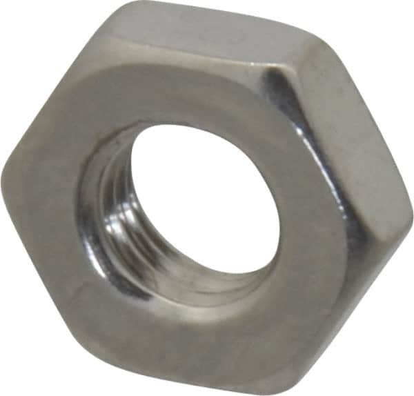 Value Collection - 1/4-28 UNF Stainless Steel Right Hand Hex Jam Nut - 7/16" Across Flats, 5/32" High, Uncoated - A1 Tooling