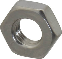 Value Collection - 1/4-28 UNF Stainless Steel Right Hand Hex Jam Nut - 7/16" Across Flats, 5/32" High, Uncoated - A1 Tooling