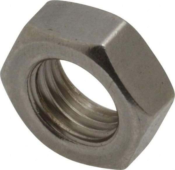 Value Collection - 3/8-24 UNF Stainless Steel Right Hand Hex Jam Nut - 9/16" Across Flats, 7/32" High, Uncoated - A1 Tooling