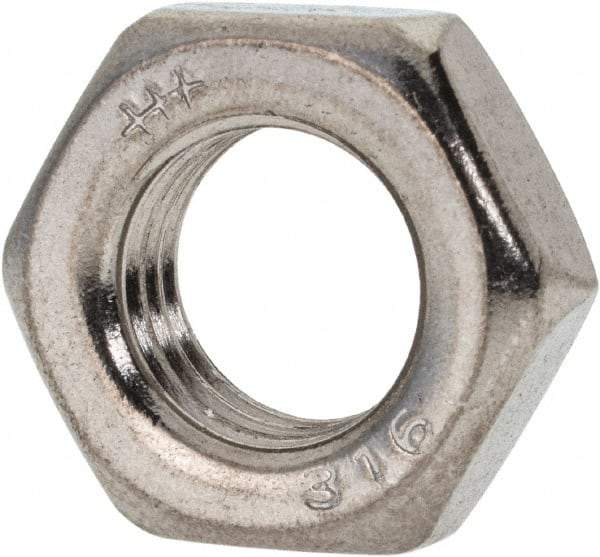 Value Collection - 7/16-20 UNF Stainless Steel Right Hand Hex Jam Nut - 11/16" Across Flats, 1/4" High, Uncoated - A1 Tooling