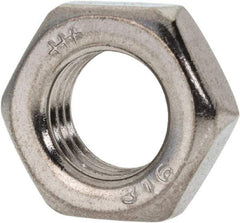 Value Collection - 7/16-20 UNF Stainless Steel Right Hand Hex Jam Nut - 11/16" Across Flats, 1/4" High, Uncoated - A1 Tooling