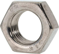 Value Collection - 1/2-20 UNF Stainless Steel Right Hand Hex Jam Nut - 3/4" Across Flats, 5/16" High, Uncoated - A1 Tooling