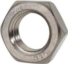 Value Collection - 1-8 UNC Stainless Steel Right Hand Hex Jam Nut - 1-1/2" Across Flats, 35/64" High, Uncoated - A1 Tooling