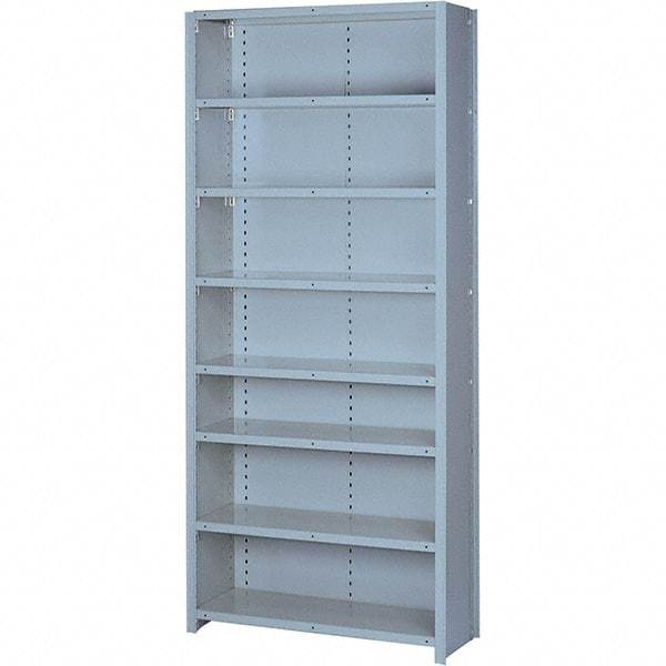 Lyon - 8 Shelf, 1,300 Lb. Capacity, Closed Shelving Starter Unit - 36 Inch Wide x 12 Inch Deep x 84 Inch High, Gray - A1 Tooling