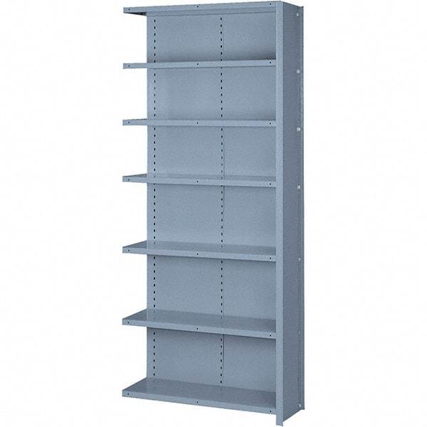 Lyon - 7 Shelf, 900 Lb. Capacity, Closed Shelving Add-On Unit - 36 Inch Wide x 12 Inch Deep x 84 Inch High, Gray - A1 Tooling