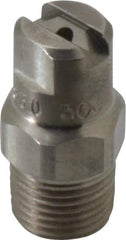 Bete Fog Nozzle - 1/8" Pipe, 30° Spray Angle, Grade 303 Stainless Steel, Standard Fan Nozzle - Male Connection, 1.26 Gal per min at 100 psi, 0.072" Orifice Diam - A1 Tooling