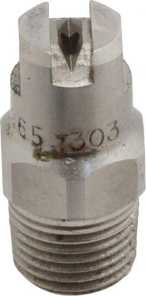 Bete Fog Nozzle - 1/8" Pipe, 65° Spray Angle, Grade 303 Stainless Steel, Standard Fan Nozzle - Male Connection, 1.26 Gal per min at 100 psi, 0.072" Orifice Diam - A1 Tooling