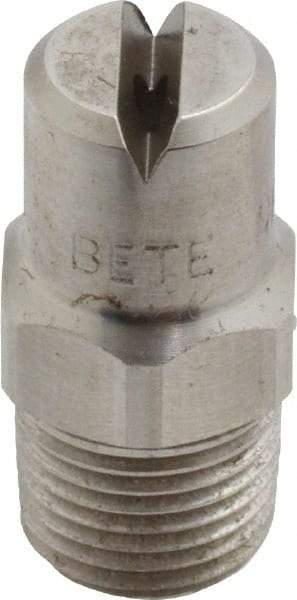 Bete Fog Nozzle - 1/8" Pipe, 90° Spray Angle, Grade 303 Stainless Steel, Standard Fan Nozzle - Male Connection, 1.58 Gal per min at 100 psi, 0.08" Orifice Diam - A1 Tooling