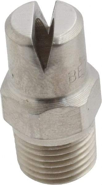 Bete Fog Nozzle - 1/8" Pipe, 120° Spray Angle, Grade 303 Stainless Steel, Standard Fan Nozzle - Male Connection, 6.32 Gal per min at 100 psi, 5/32" Orifice Diam - A1 Tooling