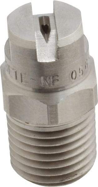 Bete Fog Nozzle - 1/4" Pipe, 65° Spray Angle, Grade 303 Stainless Steel, Standard Fan Nozzle - Male Connection, 0.79 Gal per min at 100 psi, 0.057" Orifice Diam - A1 Tooling